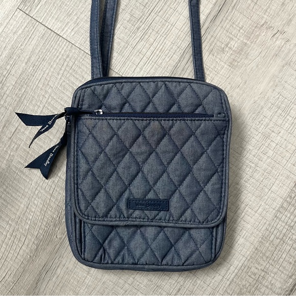 VERA BRADLEY Cotton Mini Hipster Crossbody Purse Crossbody Purse Blue - Picture 4 of 15